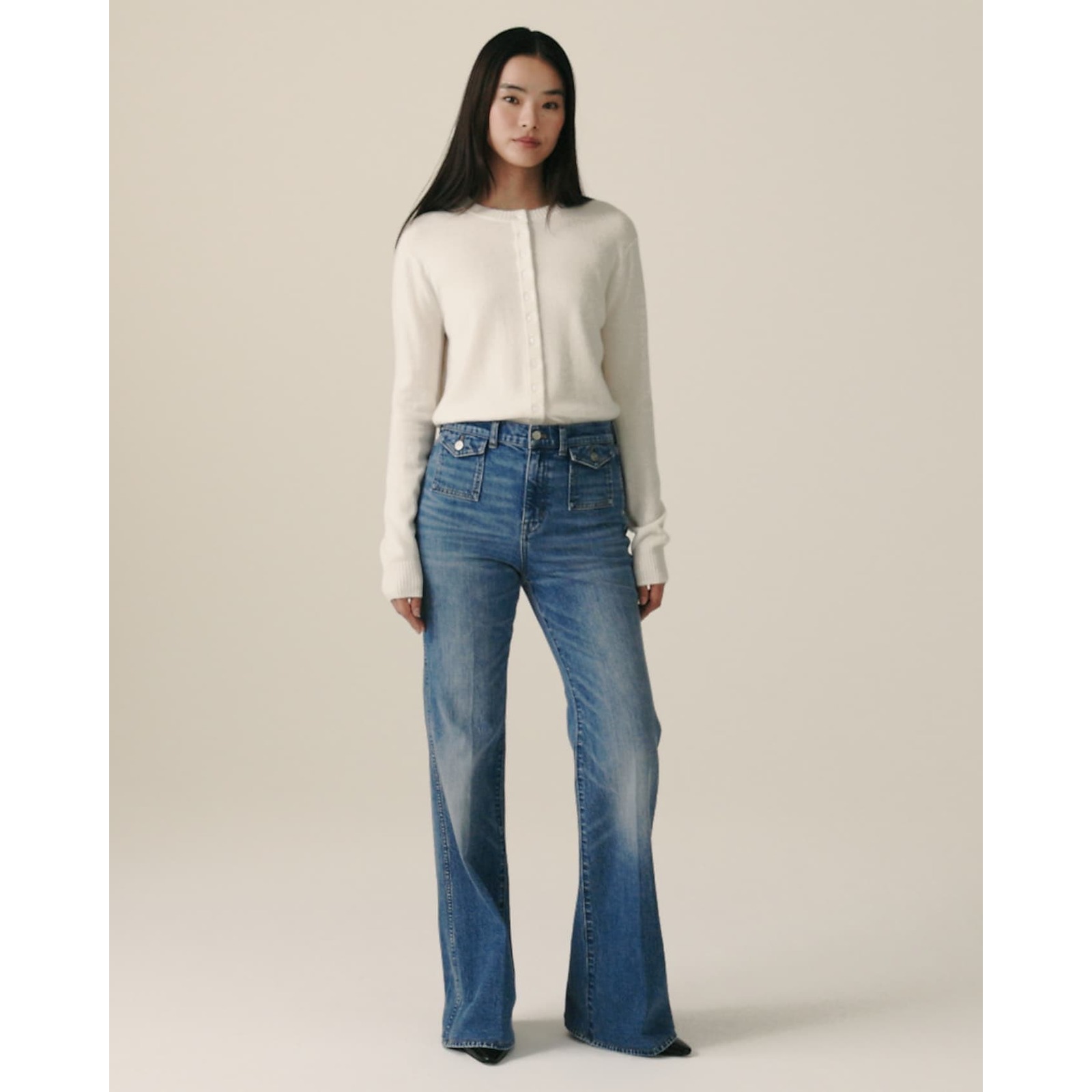 J.Crew Vintage Flare Jean With Flap Pocket In Bangkok Wash, Women's Size 28